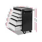 Giantz 5 Drawer Tool Box Cabinet Chest Trolley Box Garage Storage Toolbox Grey