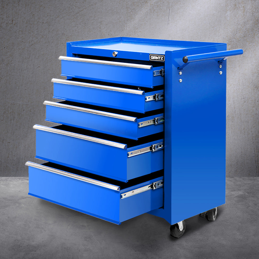 Giantz 5 Drawer Tool Box Cabinet Chest Trolley Box Garage Storage Toolbox Blue Main image