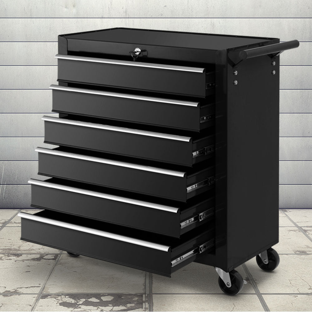 Giantz 6 Drawer Tool Box Cabinet Chest Trolley Cart Garage Toolbox Storage Main image