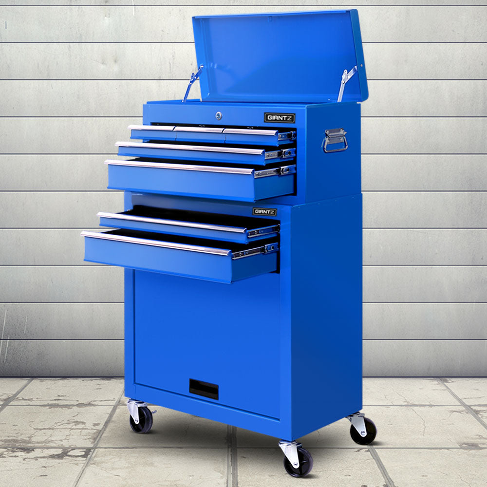 Giantz 7 Drawer Tool Box Cabinet Chest Trolley Toolbox Garage Storage Blue Main image