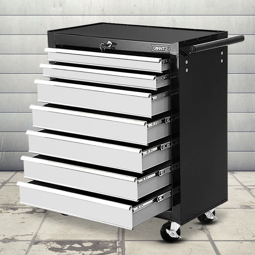 Giantz 7 Drawer Tool Box Cabinet Chest Trolley Storage Garage Toolbox Grey Main image