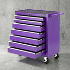 Giantz 7-Drawer Tool Chest Trolley Cabinet Toolbox Heavy Duty Garage Storage Organiser Purple
