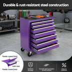 Giantz 7-Drawer Tool Chest Trolley Cabinet Toolbox Heavy Duty Garage Storage Organiser Purple
