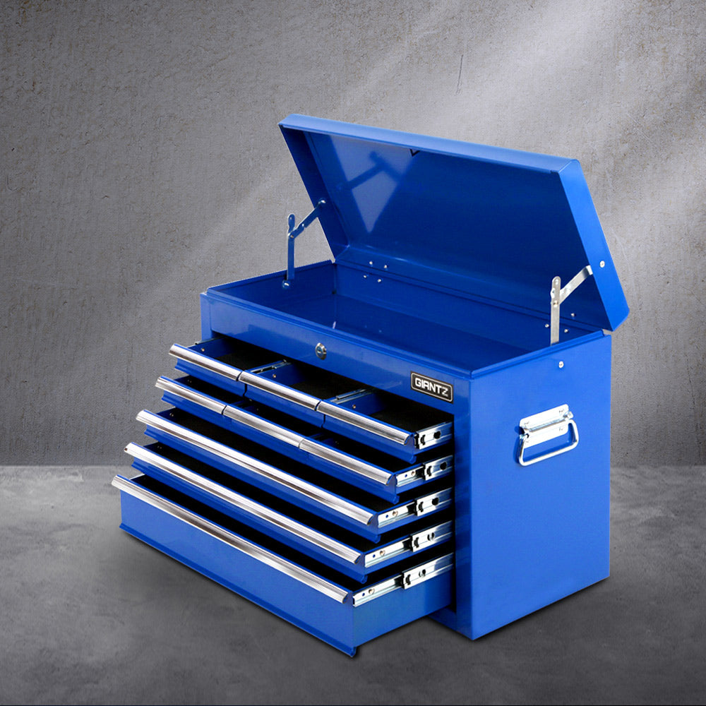 Giantz 9 Drawer Tool Box Cabinet Chest Toolbox Storage Garage Organiser Blue Main image