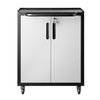 Giantz Rolling Tool Cabinet Heavy-Duty Storage Cabinet Adjustable Shelf Black and Grey