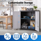 Giantz Steel Tool Cabinet Wall Mount Adjustable Shelf Garage Storage Lockable Black Grey