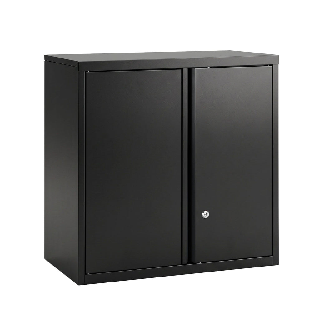 Giantz Steel Tool Cabinet Wall Mount Adjustable Shelf Garage Storage Lockable Black