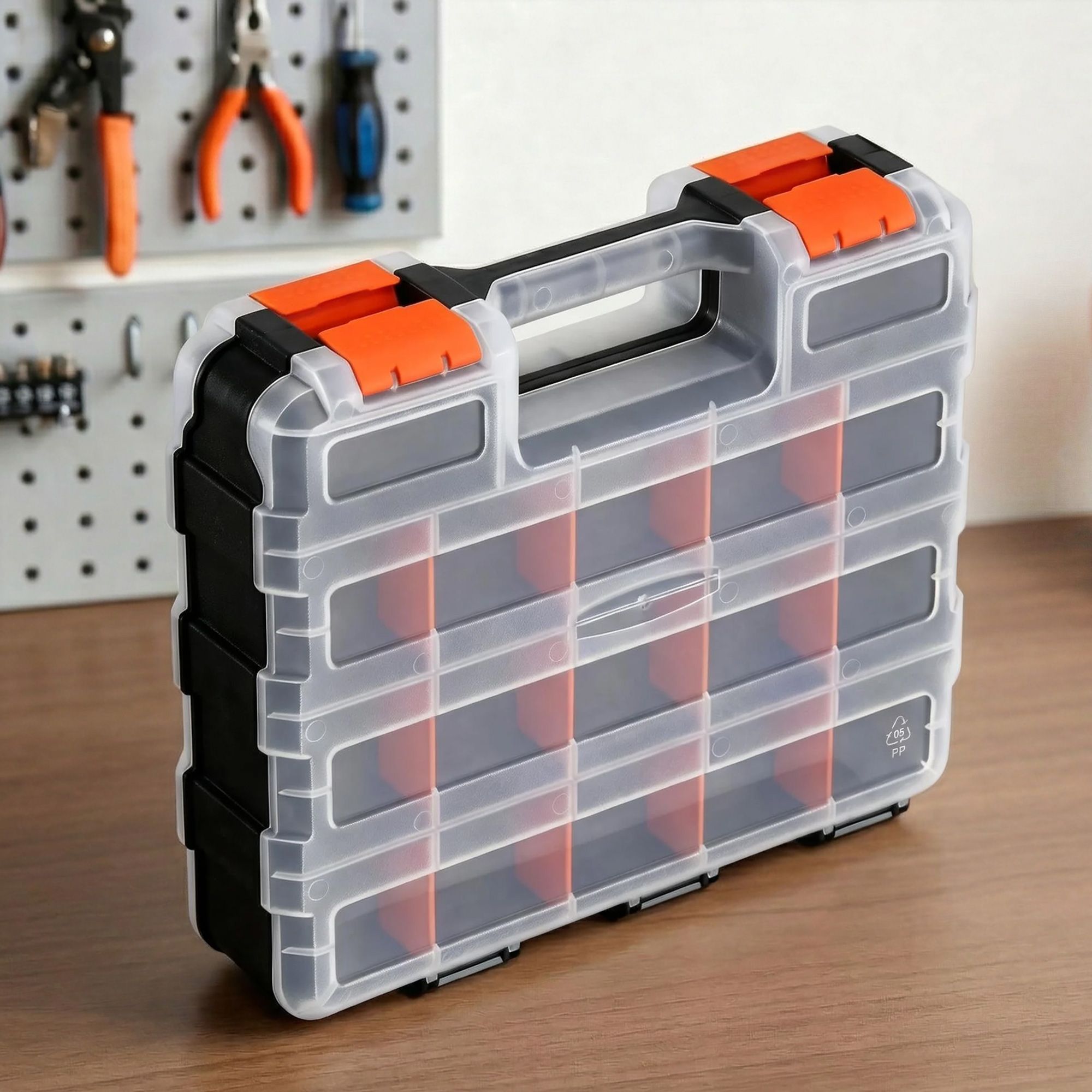 Giantz Double Sided Tool Box Organizer with 34 Compartment Small Parts Storage Main image