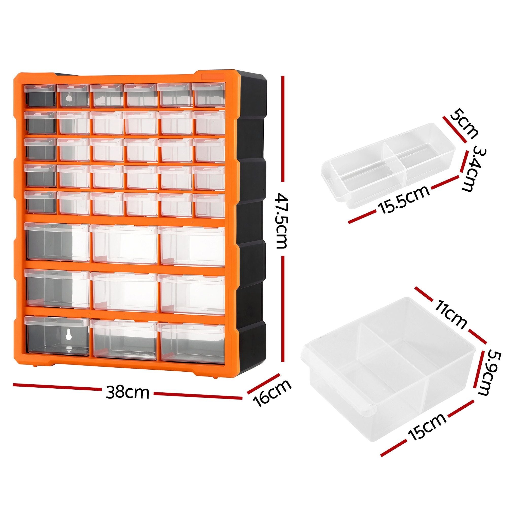 Giantz 39-Drawer Tool Storage Cabinet Anti-Drop Hardware Organizer