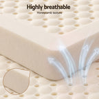 Giselle Bedding Double Latex Mattress Topper 7-Zone Natural Latex Core Breathable 5cm