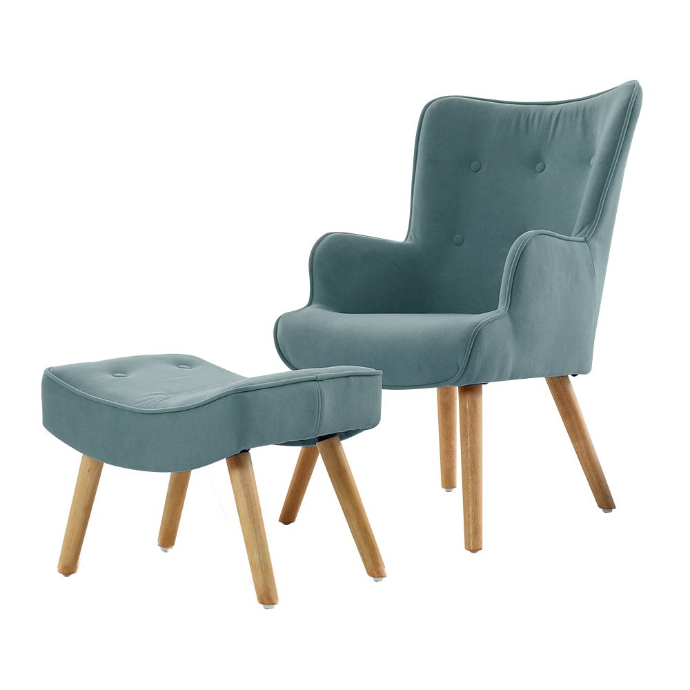 Lansar Armchair Set with Ottoman - Blue Secondary image