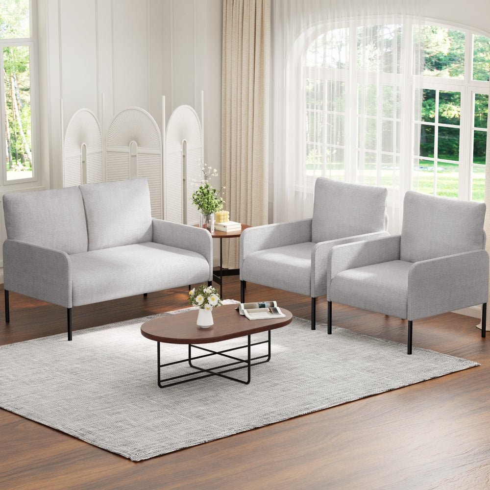 Artiss Armchair 4 Seater Sofa Set Pillow Gery Kane Main image