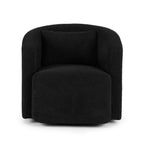 Artiss Round Swivel Armchair Sherpa Fleece Black