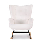 Artiss Rocking Armchair Nursing Chair Boucle Fabric White