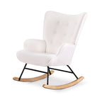 Artiss Rocking Armchair Nursing Chair Boucle Fabric White