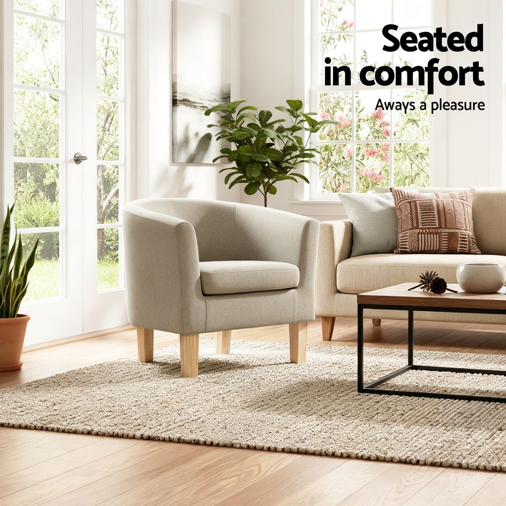 Abby Armchair Tub Chair - Beige Secondary image