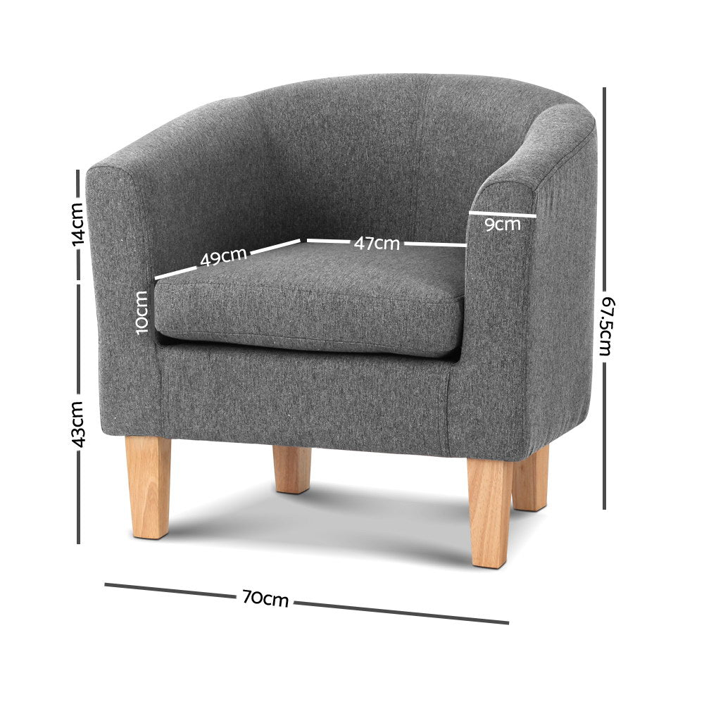 Abby Armchair Tub Chair - Grey Secondary image