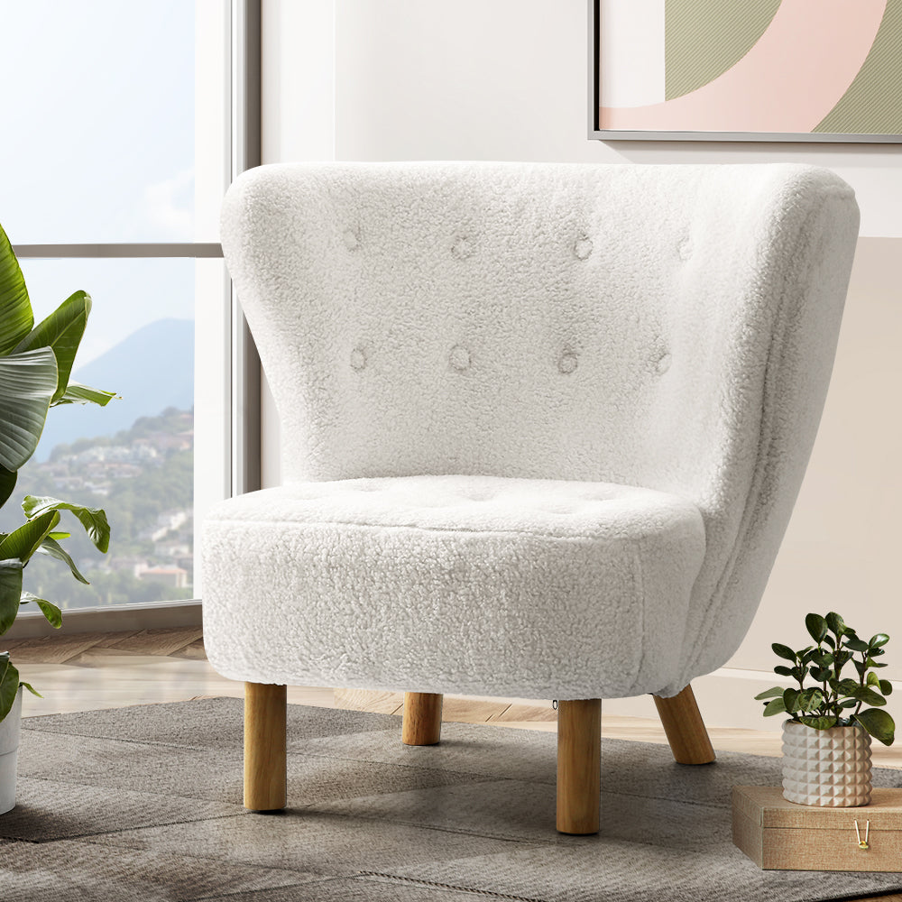 Artiss Armchair Lounge Accent Chair Armchairs Couch Chairs Sofa Bedroom White Main image