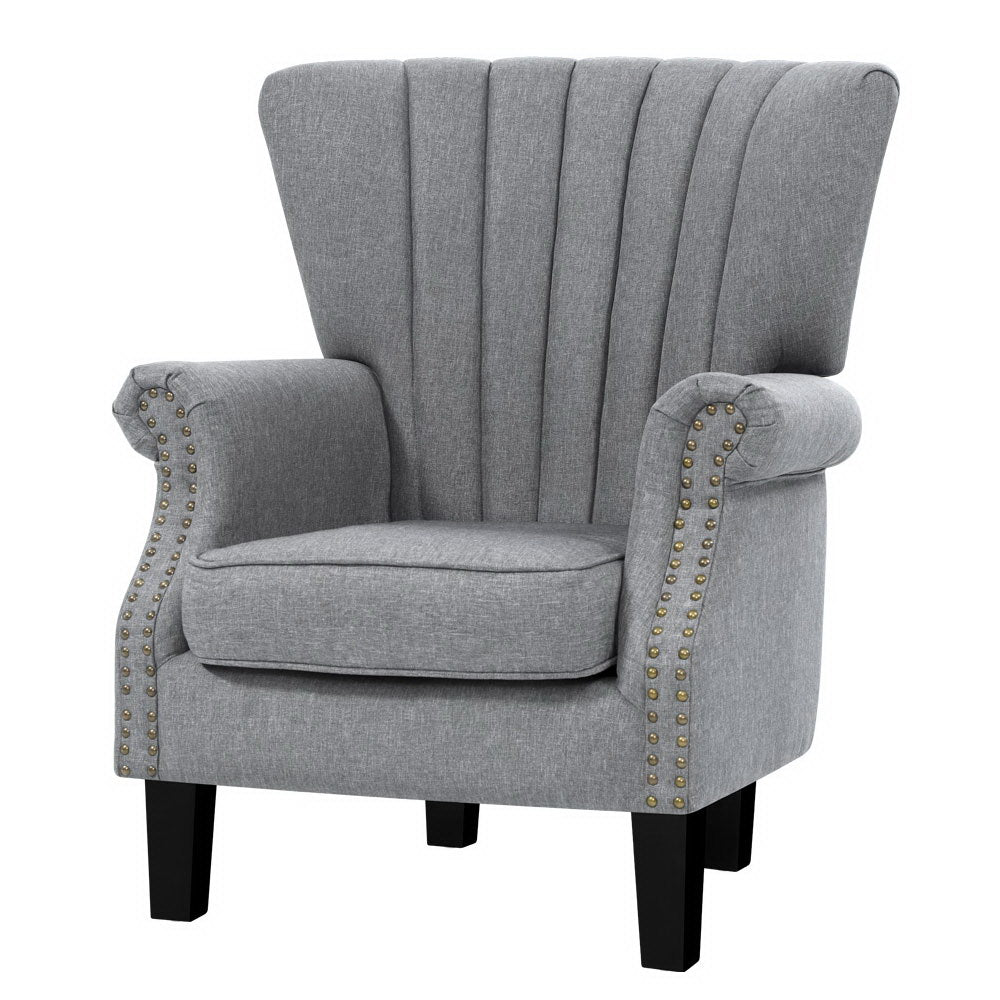 Andrew Armchair Wingback - Grey Main image