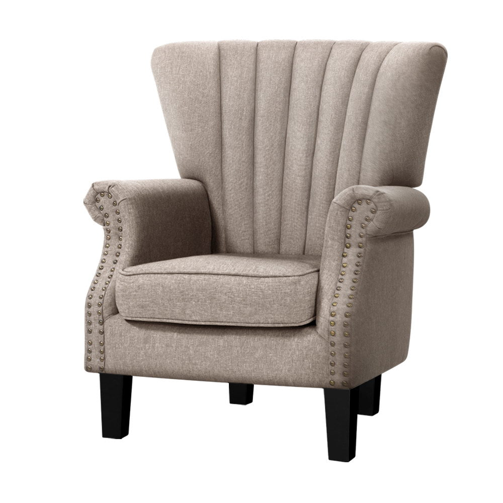 Artiss Armchair Wingback Beige Andrew Main image