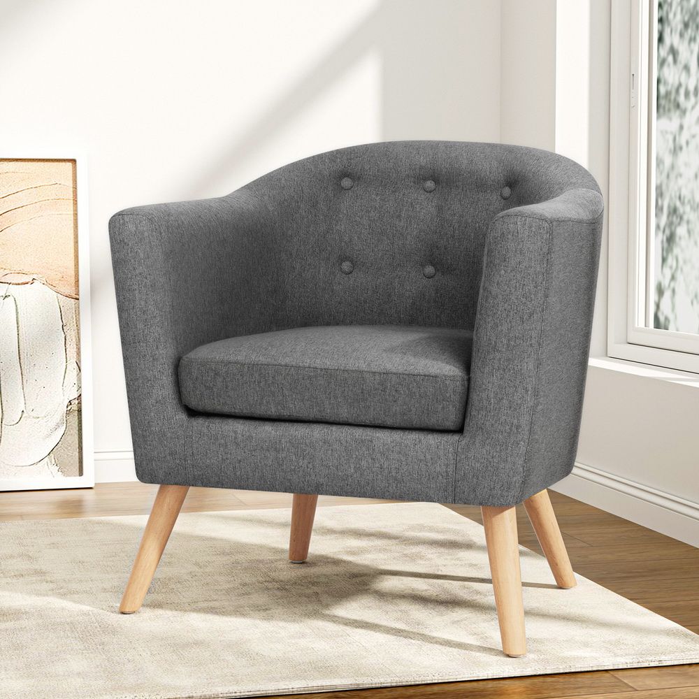 Artiss Armchair Tub Chair Grey Adora Main image