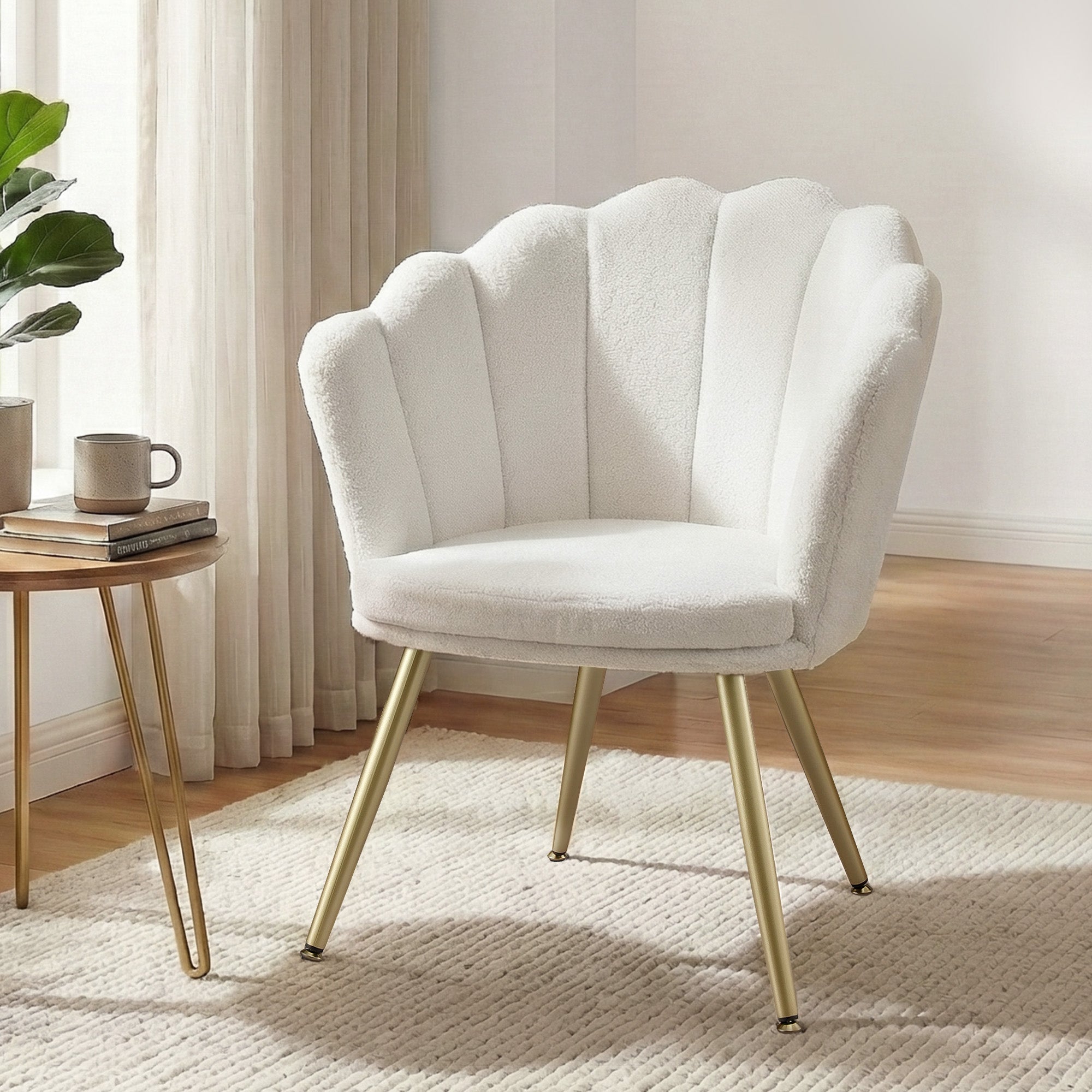 Artiss Armchair Teddy Fleece White Callista Main image