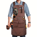 Waterproof Apron Utility Apron Work Apron Industrial Apron Tool Storage Apron - Black - Size regular