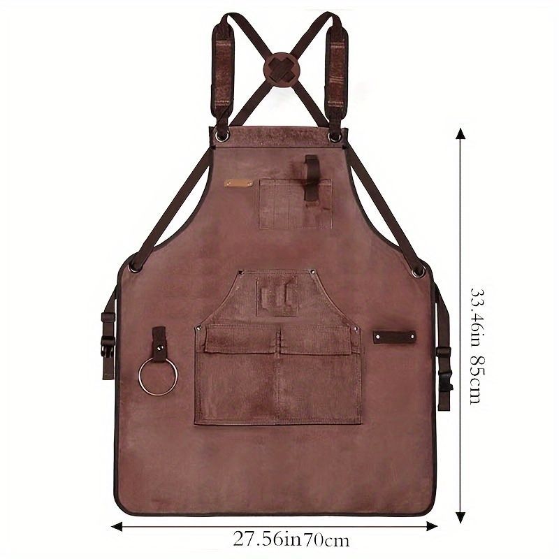 Waterproof Apron Utility Apron Work Apron Industrial Apron Tool Storage Apron - Camel - Size regular
