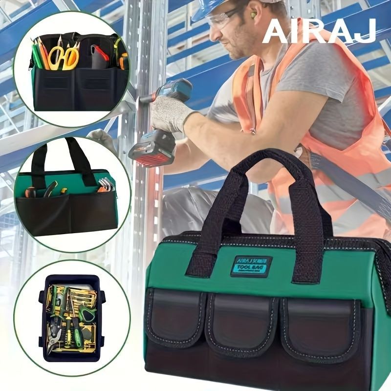 Tool Storage Bag Oxford Cloth Tool Bag Multifunctional Tool Organizer Durable - black - green - Size regular Main image