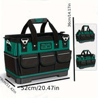 Tool Storage Bag Oxford Cloth Tool Bag Multifunctional Tool Organizer Durable - black - green - Size regular