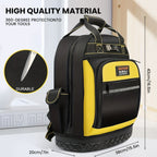 Tool Backpack Durable Tool Bag Organised Tool Storage Professional Tool - Black - Size regular