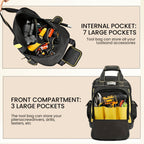 Tool Backpack Durable Tool Bag Organised Tool Storage Professional Tool - Black - Size regular
