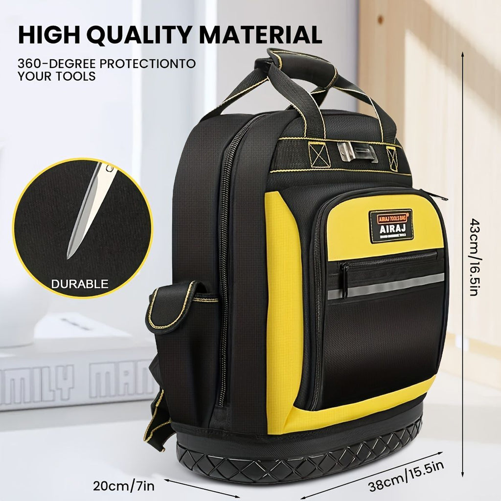 Tool Backpack Durable Tool Bag Organised Tool Storage Professional Tool - Black - Size regular