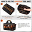 Tool Bag Heavy-Duty Tool Storage Multiple Compartments Durable Tool Bag - Black - Size regular