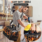 Tool Bag Heavy-Duty Tool Storage Multiple Compartments Durable Tool Bag - Black - Size regular