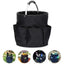 Premium Black Gardening Storage Bag made of durable 600D Oxford cloth, features 6 deep side pockets for small hand tools, spray bottles, beverages, and more. Equipped with an aluminum alloy handle wrapped in EVA molding for enhanced comfort and longevity.