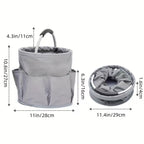 Premium Blue Gardening Storage Bag made of durable 600D Oxford cloth, features 6 deep side pockets for small hand tools, spray bottles, beverages, and more. Equipped with an aluminum alloy handle wrapped in EVA molding for enhanced comfort and longevity.
