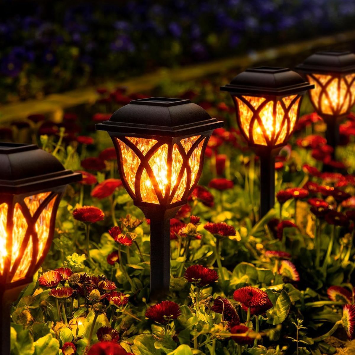 4 Pack Solar Lights Outdoor Waterproof Garden Lights with Warm LED Light Landscape Lighting for Yard Patio Lawn Walkway Driveway - Warm White - Size 4 Pack
