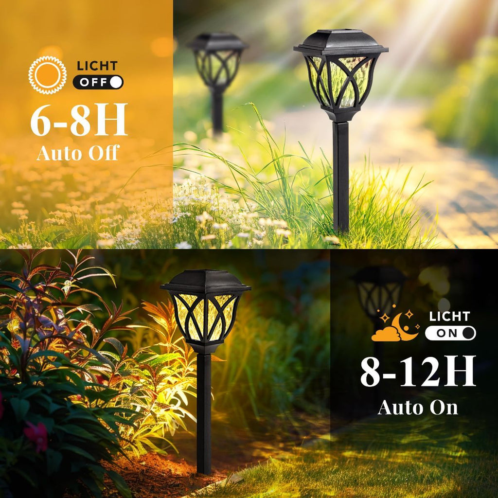 4 Pack Solar Lights Outdoor Waterproof Garden Lights with Warm LED Light Landscape Lighting for Yard Patio Lawn Walkway Driveway - Warm White - Size 4 Pack
