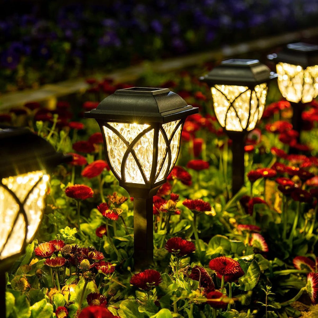 4 Pack Solar Lights Outdoor Waterproof Garden Lights with Warm LED Light Landscape Lighting for Yard Patio Lawn Walkway Driveway - White - Size 4 Pack