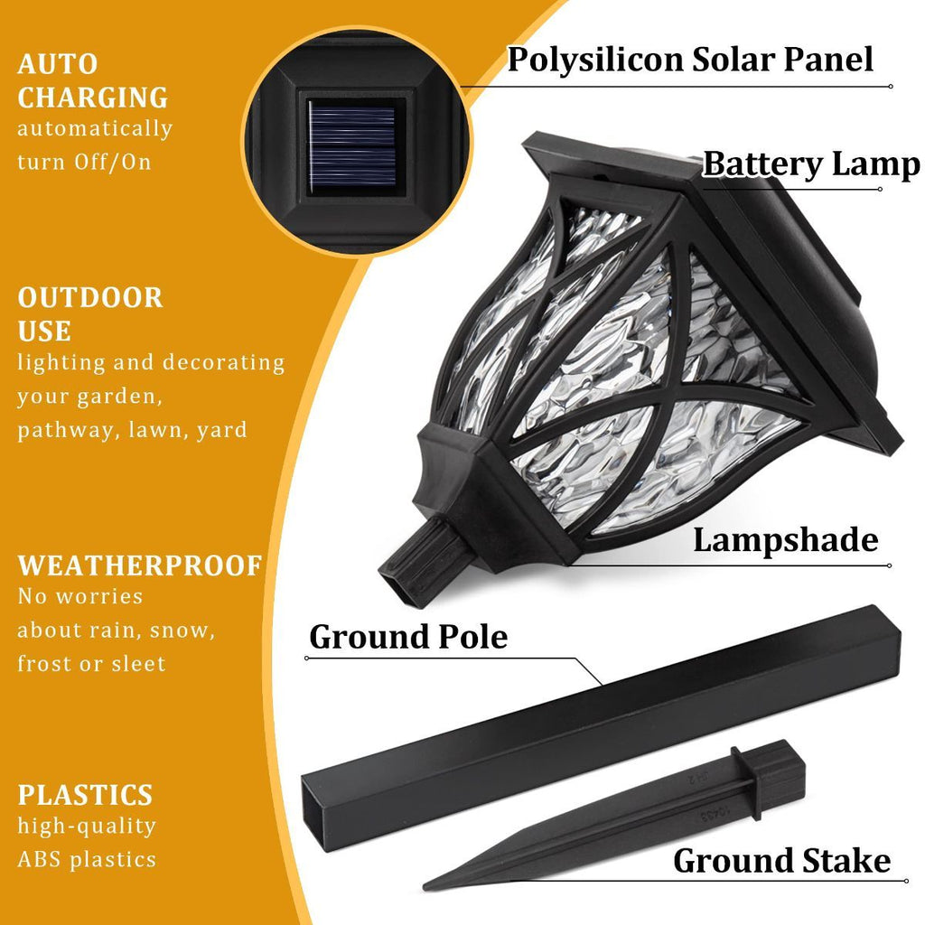 4 Pack Solar Lights Outdoor Waterproof Garden Lights with Warm LED Light Landscape Lighting for Yard Patio Lawn Walkway Driveway - White - Size 4 Pack
