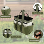 Garden Tool Bag Organizer, Tote Storage Bag with 8 Pocket, Heavy Duty Oxford Garden Tote Caddy, Gardening Tool Kit Holder for Indoor and Outdoor, Gifts for Men Women