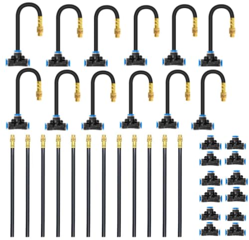 Drip Irrigation System, No 1/4 Pipe, only 12pcs Adjustable Copper Nobbles and Quick Connectors Main image