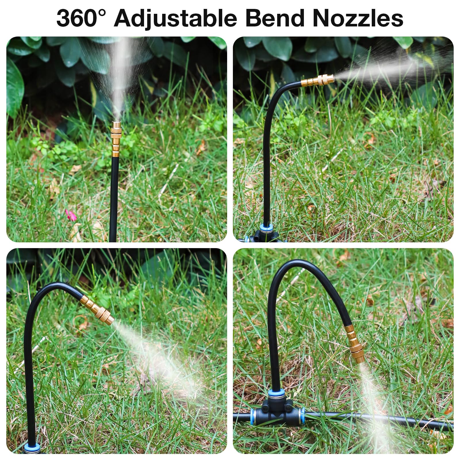 Drip Irrigation System, No 1/4 Pipe, only 12pcs Adjustable Copper Nobbles and Quick Connectors Secondary image