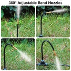 Drip Irrigation System, No 1/4 Pipe, only 12pcs Adjustable Copper Nobbles and Quick Connectors