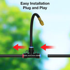 Drip Irrigation System, No 1/4 Pipe, only 12pcs Adjustable Copper Nobbles and Quick Connectors
