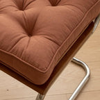 43×43×6cm Linen Cotton Thick Seat Cushion: Plush, Solid-Colour, for Office & Home Chairs, Aussie Comfort Essential（Amber Brown）