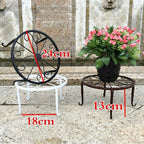 9" Rust Resistant Wrought Iron Metal Plant Pot Stand White