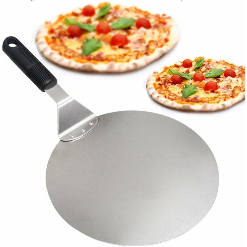 Round Stainless Steel Pizza Paddle w/ non-slip Handle Main image