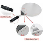 Round Stainless Steel Pizza Paddle w/ non-slip Handle
